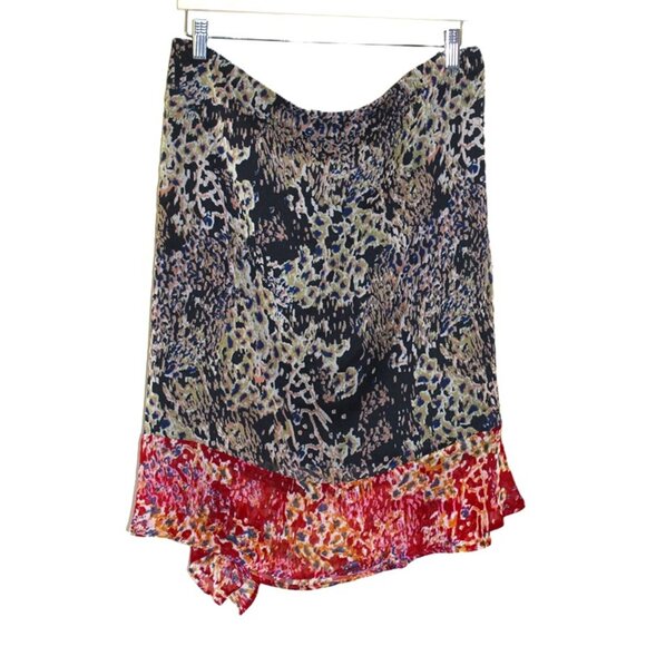 ASOS Reclaimed Vintage Plus Asymmetric Hem Skirt in Multi Animal Print - Size 20 - Picture 2 of 9